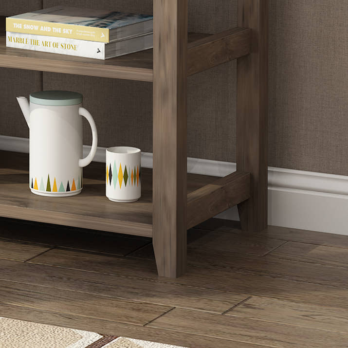 Console Table with Wood Frame and Legs, Sofa Table Entryway Table with 3 Drawers and 2 Open Shelves Wash Gray — view 2