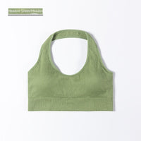 Ribbed Sports Bra – Seamless Halter Workout Top