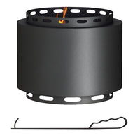 Smokeless Fire Pit,48.5cm Portable Wood Burning Firepit With Poker For Garden Camping Bonfire Party,Metal,Black