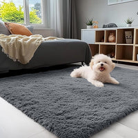 4x5.9 Ft Soft Fluffy Shaggy Area Rug, Machine Washable Indoor Floor Carpet For Bedroom Living Room — view 6