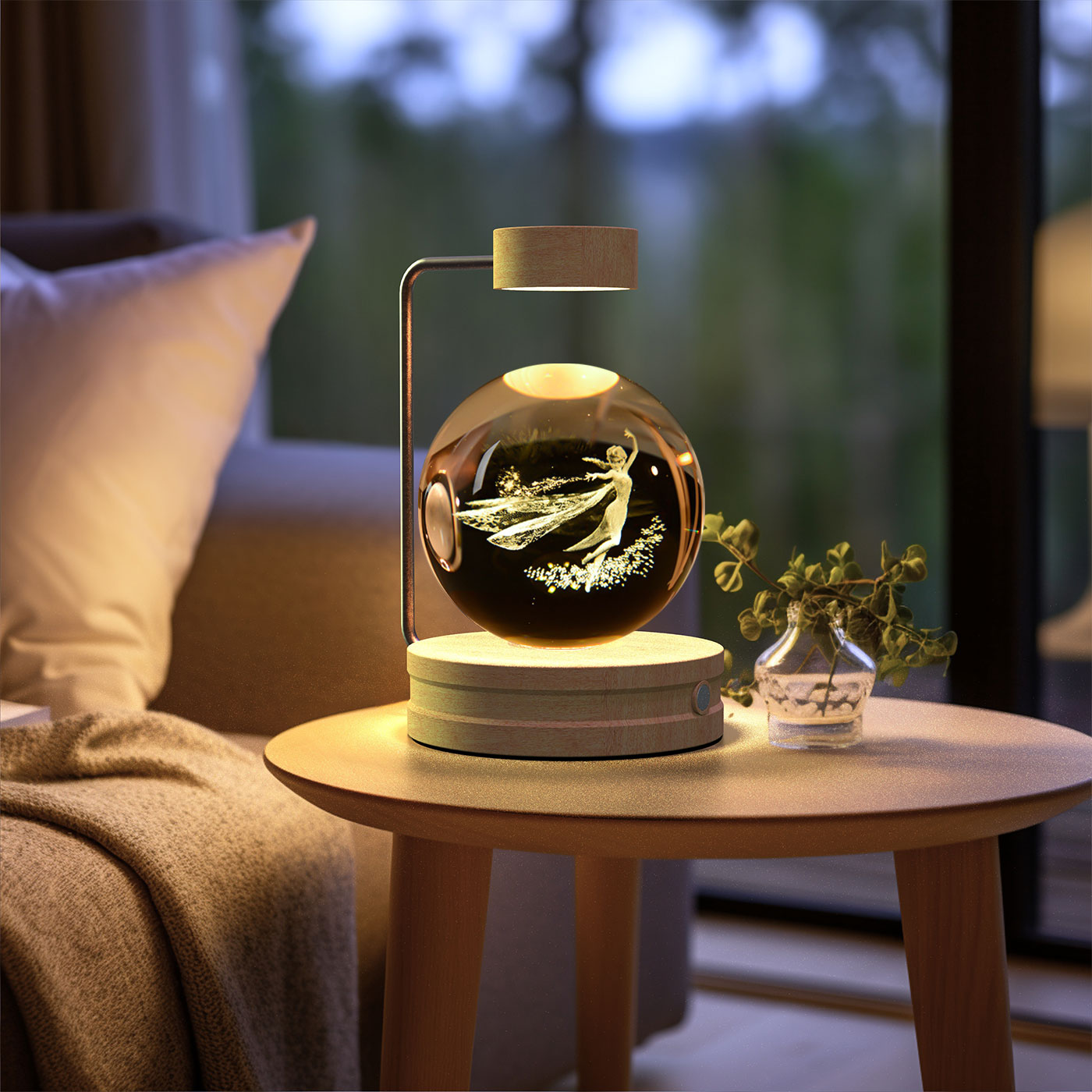 Crystal Ball Cosmic Dinosaur Indoor Night Light Usb Power Warm Bedside