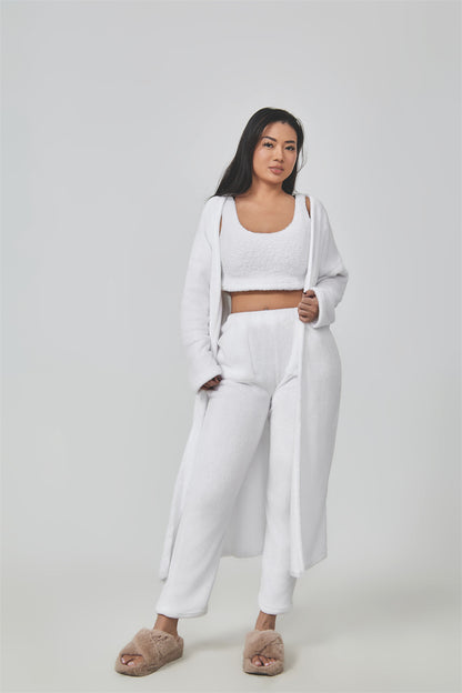 Women’s 3-Piece Cozy Pajama Lounge Set – Warm Winter Matching Suit