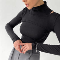 High Neck Two-Piece Crop Top Set – Women's Vest Tee