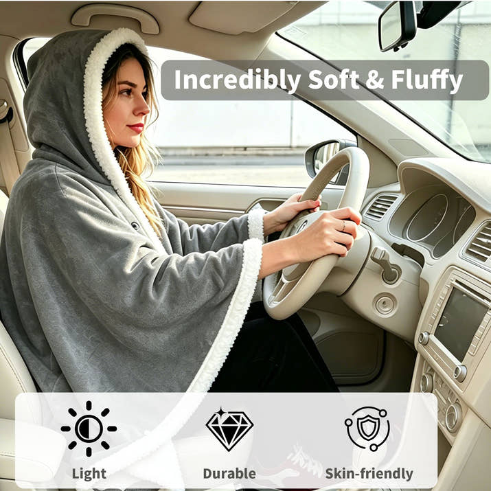 Temperature-Controlled Heated Thickened Cape-Style Blanket — view 5