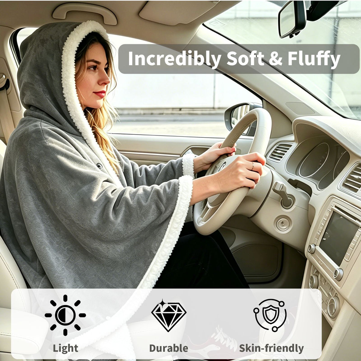 Temperature-Controlled Heated Thickened Cape-Style Blanket — view 5