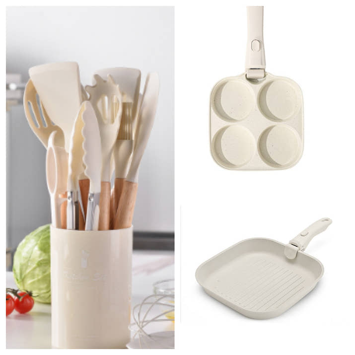 Silicone Kitchenware With Wooden Handle