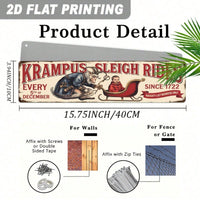 Krampus Sleigh Rides Every 5th Of December Metal Sign, Christmas Wall Art — view 6