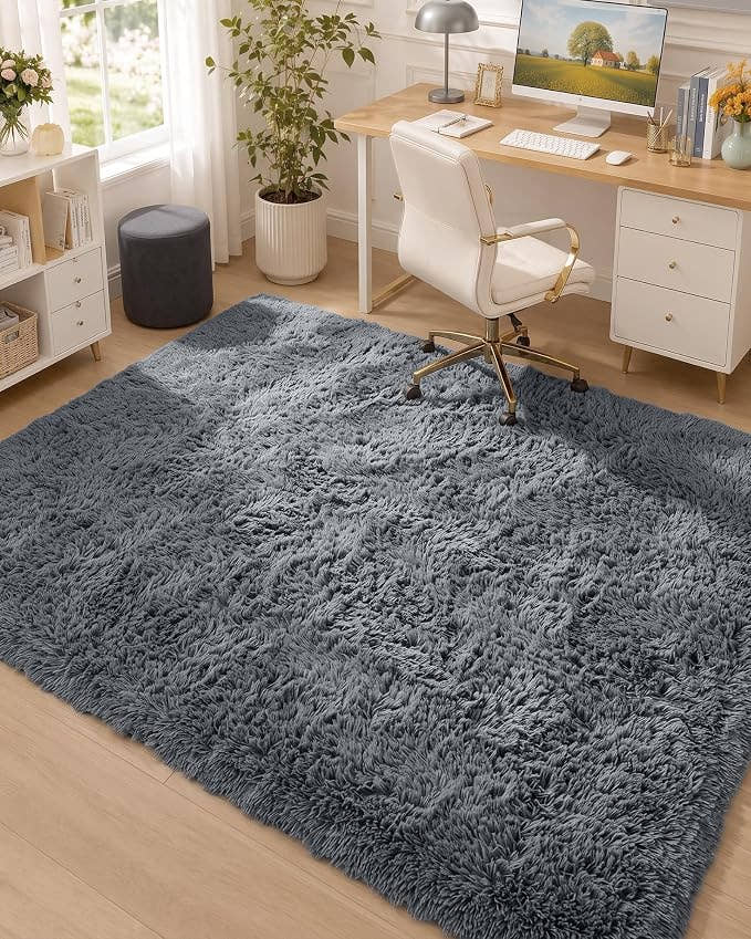 4x5.9 Ft Soft Fluffy Shaggy Area Rug, Machine Washable Indoor Floor Carpet For Bedroom Living Room — view 4