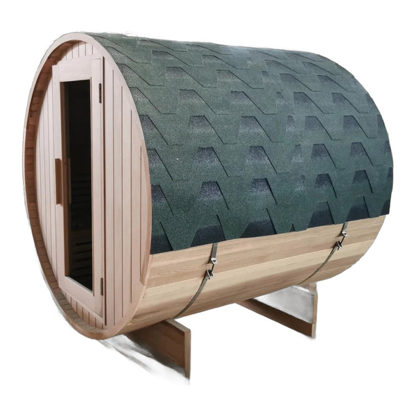 Red Cedar Barrel Sauna — Outdoor Dry Sauna Room for 2-4 People