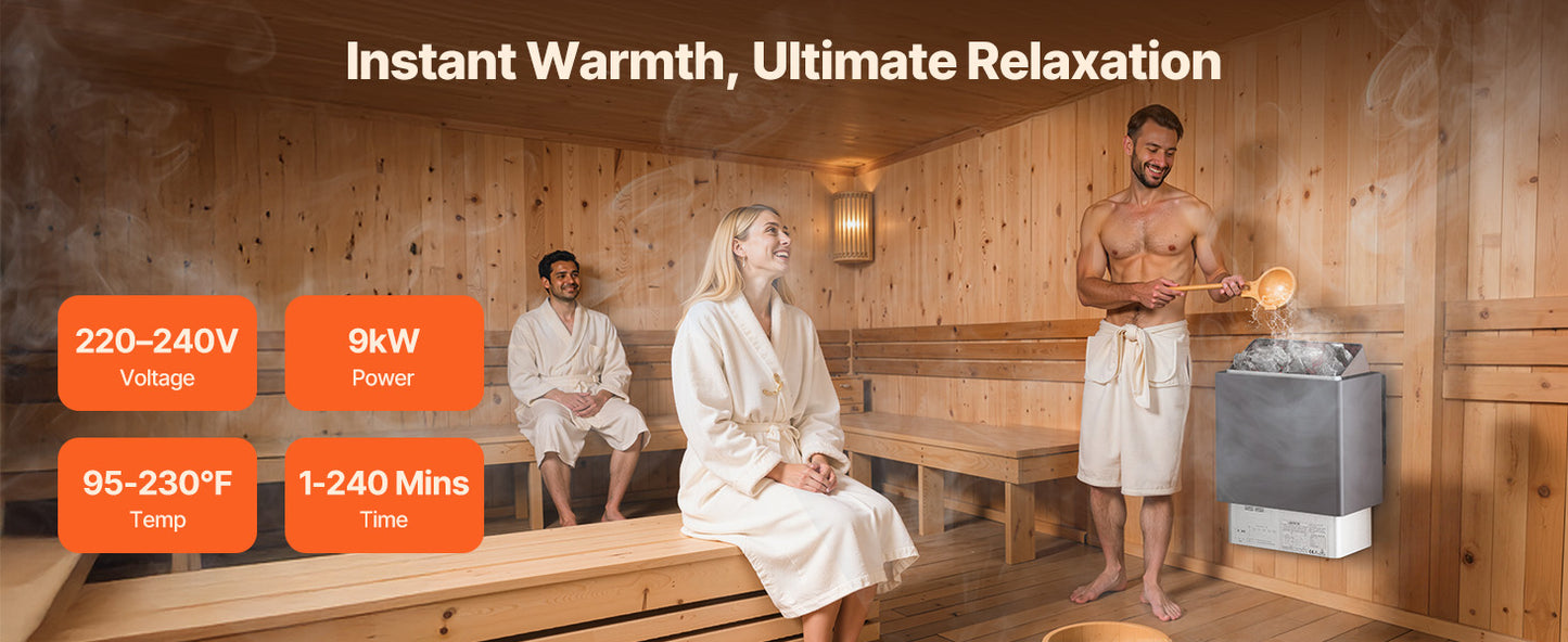 Succebuy Sauna Heater 3/4.5/6/9Kw 220V Electric Sauna Stove Steam Bath
