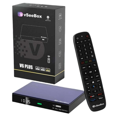 vSeeBox V6 Plus Smart Media Box — Dual-Band Wi-Fi 6, HDMI 2.1, Android 14 — New & Sealed